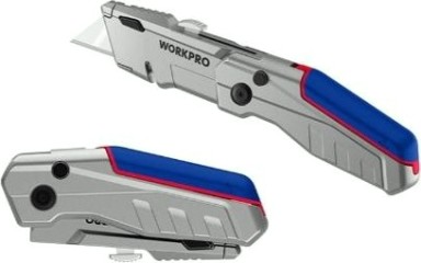 Нож складной WORKPRO WP211011 выдвижной со сменными лезвиями, алюминиевый