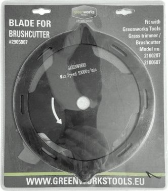 Нож стальной GREENWORKS 2 905 907 4-х лопастной для триммеров. 40v, 60v, 80v, 82v [2905907]