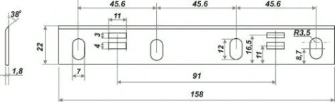 Нож строгальный КОРВЕТ 25530 к К-101 (2 шт.) Нож строгальный КОРВЕТ 25530 к К-101 (2 шт.)