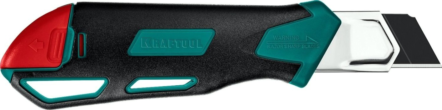 Нож строительный KRAFTOOL GRAND-25 с двойным фиксатором, 25 мм [09190]