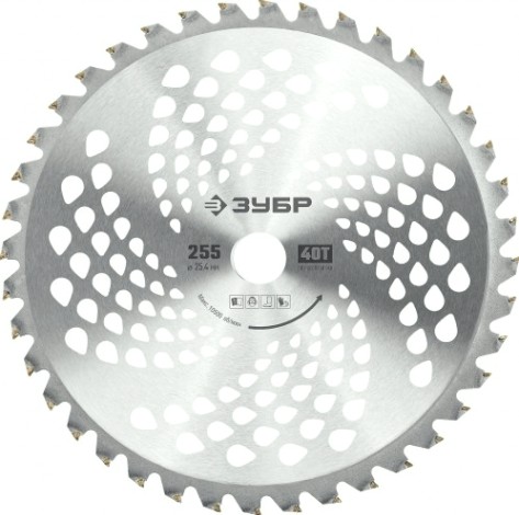 Нож ЗУБР НТТ-40 нож для триммера 255 мм 40t [71150]