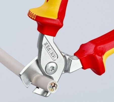 Ножницы для резки кабеля диэлектрические KNIPEX KN-9516160SB VDE ø 15 мм, 160 мм, ручки