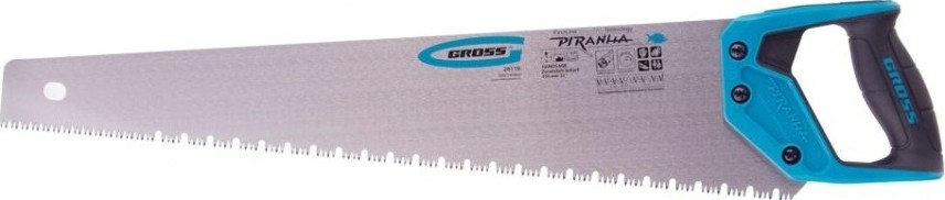 Ножовка по дереву GROSS 550 мм рабочей кромки,7-8 tpi,зуб-3d,2-х к. рук-ка// [24119]