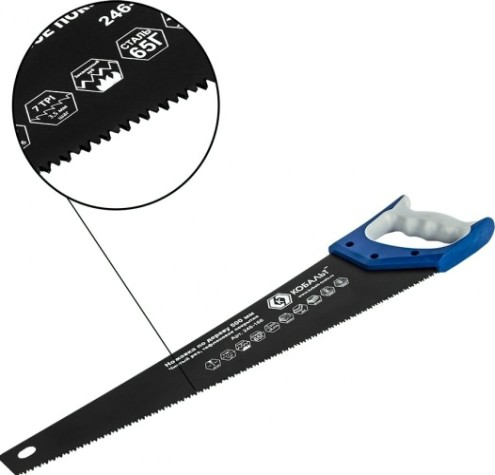 Ножовка по дереву Кобальт 246-166 500 мм, тефлоновое покрытие закал. зуб, 3d-заточка