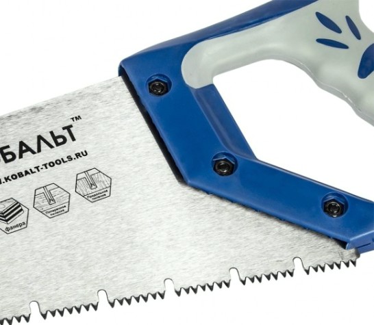 Ножовка по дереву Кобальт 248-832 500 мм, зак. зуб, 3d-заточка, двухк. рукоятка.