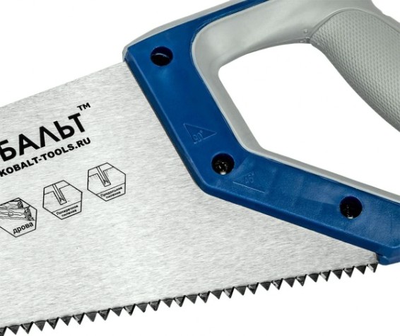 Ножовка по дереву Кобальт 792-940 400 мм, зак. зуб, 2d-заточка, двухк. рукоятка.