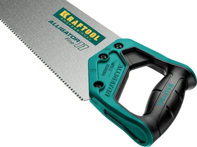Ножовка по дереву KRAFTOOL "Alligator 11" для точного реза 450 мм, 11 tpi 3d зуб, [15203-45]
