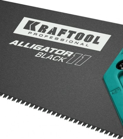 Ножовка по дереву KRAFTOOL "Alligator BLACK" для точного реза 400 мм, 11 tpi 3d зуб, [15205-40]