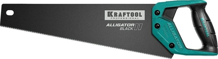 Ножовка по дереву KRAFTOOL "Alligator BLACK" для точного реза 500 мм, 11 tpi 3d зуб, [15205-50]