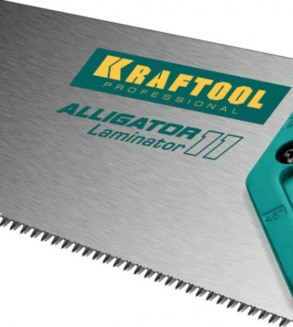 Ножовка по дереву KRAFTOOL "Alligator LAMINATOR" 500 мм, 11 tpi 3d зуб,по ламинату [15207]