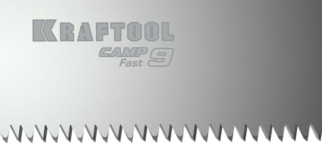 Ножовка по дереву KRAFTOOL CAMP Fast 9 для быстрого реза сырой древесины, 250 мм [15218]