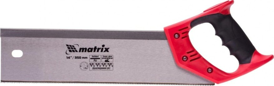 Ножовка по дереву MATRIX 350 мм обушковая для стусла, двухкомпонентная рук [23148]