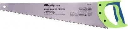 Ножовка по дереву СИБРТЕХ 500 мм "зубец" каленый зуб, двухкомпонентная рукоятка [23818]