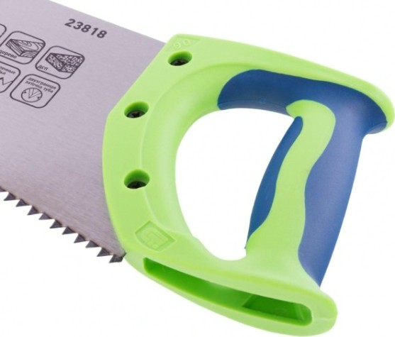 Ножовка по дереву СИБРТЕХ 500 мм "зубец" каленый зуб, двухкомпонентная рукоятка [23818]