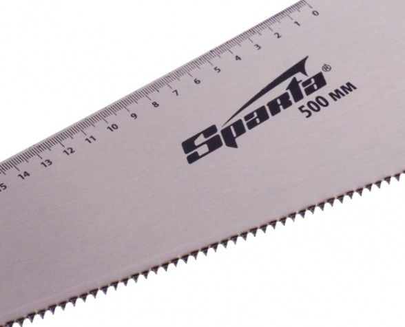 Ножовка по дереву Sparta 500 мм 7-8 трi, каленый зуб линейка, деревянная рукоятка 231895 [231895]