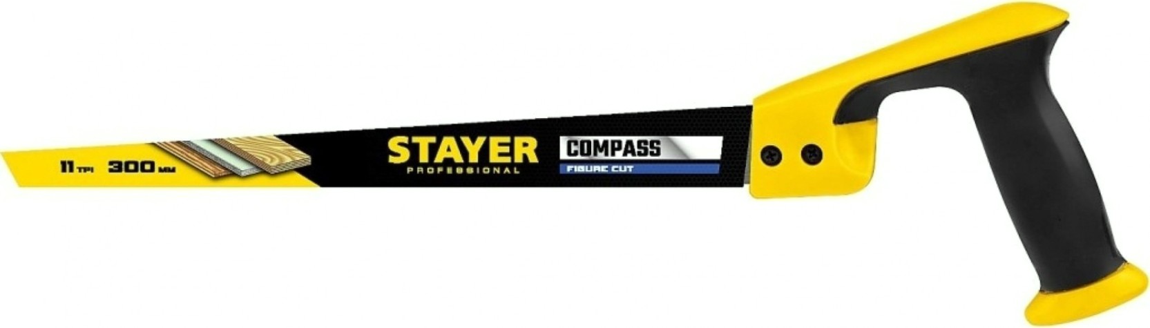 Ножовка по дереву STAYER Cobra COMPASS выкружная (пила) 300 мм, 11 tpi, с заточенным остр [2-15087_z02]