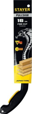 Ножовка по дереву STAYER Cobra PullSaw (пила) 300 мм, 16 tpi, мелкий зуб, для точных рабо [15088]