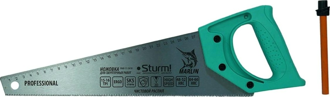 Ножовка по дереву Sturm 1060-11-3616 для сверхточных работ с карандаш. marlin, 360мм, 2 Ножовка по дереву Sturm 1060-11-3616 для сверхточных работ с карандаш. marlin, 360мм, 2