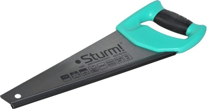 Ножовка по дереву Sturm 1060-55-350 350мм, 9tpi, 3d зуб Ножовка по дереву Sturm 1060-55-350 350мм, 9tpi, 3d зуб