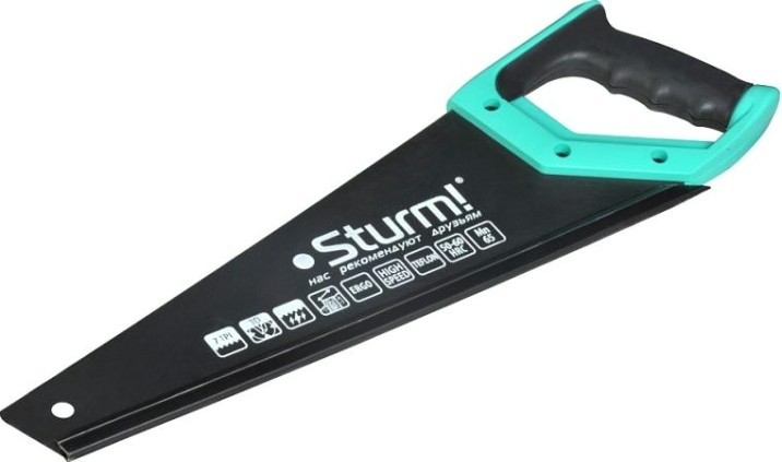 Ножовка по дереву Sturm 1060-62-350 350мм, тефлоновое покрытие, 7tpi, 3d зуб