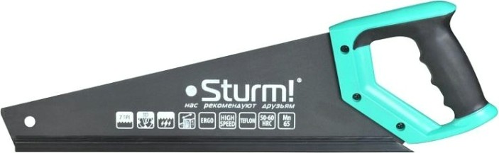 Ножовка по дереву Sturm 1060-62-400 400мм, тефлоновое покрытие, 7tpi, 3d зуб Ножовка по дереву Sturm 1060-62-400 400мм, тефлоновое покрытие, 7tpi, 3d зуб