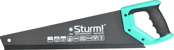 Ножовка по дереву Sturm 1060-62-450 450мм, тефлоновое покрытие, 7tpi, 3d зуб Ножовка по дереву Sturm 1060-62-450 450мм, тефлоновое покрытие, 7tpi, 3d зуб