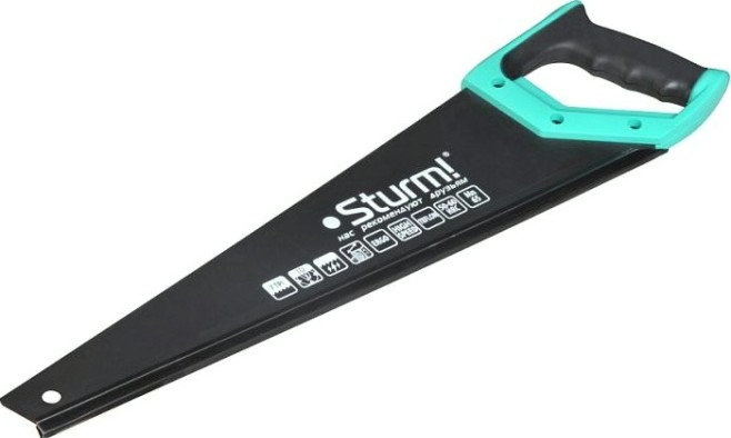 Ножовка по дереву Sturm 1060-62-500 500мм, тефлоновое покрытие, 7tpi, 3d зуб