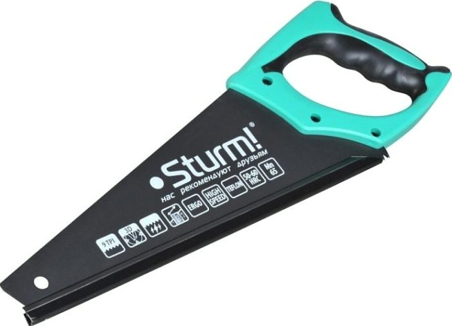 Ножовка по дереву Sturm 1060-64-350 350мм, тефлоновое покрытие, 9tpi, 3d зуб