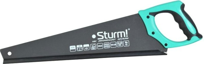 Ножовка по дереву Sturm 1060-64-450 450мм, тефлоновое покрытие, 9tpi, 3d зуб Ножовка по дереву Sturm 1060-64-450 450мм, тефлоновое покрытие, 9tpi, 3d зуб