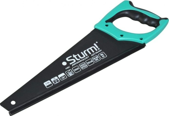 Ножовка по дереву Sturm 1060-64-500 500мм, тефлоновое покрытие, 9tpi, 3d зуб
