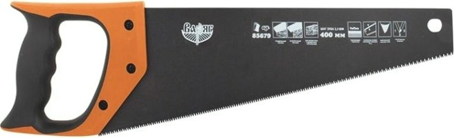 Ножовка по дереву ВАРЯГ 85679 3х гранная заточка, мелкий зуб [тов-153294]