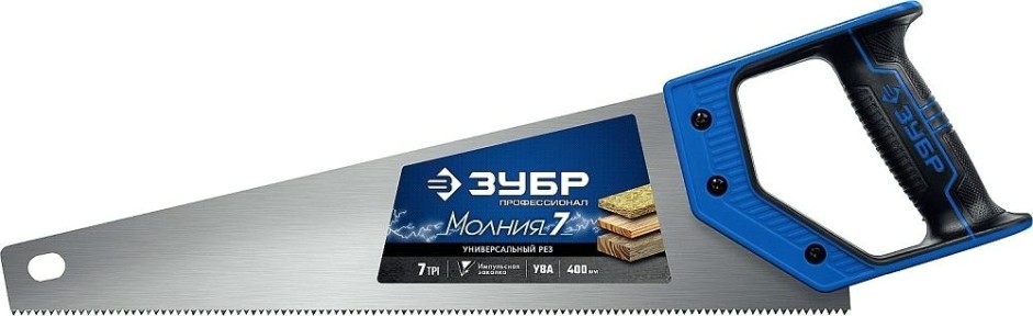 Ножовка по дереву ЗУБР МОЛНИЯ-7 универсальная 400 мм, 7 tpi [1537-40_z02]