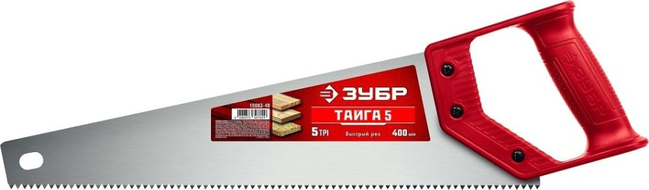 Ножовка по дереву ЗУБР ТАЙГА-5 для быстрого реза 400 мм, 5 tpi [15083-40]