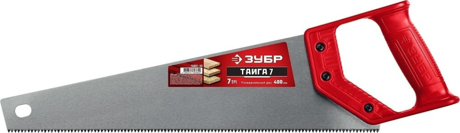 Ножовка по дереву ЗУБР ТАЙГА-7 400мм,7TPI, закаленный зуб [15081-40]