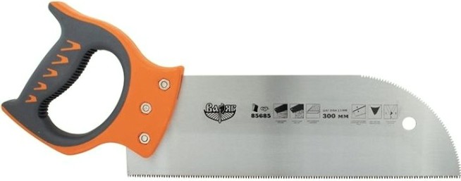 Ножовка по ламинату и фанере ВАРЯГ 85685 3х гранная заточка, мелкий зуб [тов-153295]