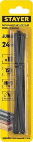 Ножовка по металлу STAYER Junior универсальное полотно для 150 мм, 24 tpi, пластик, [1565-S10_z02]