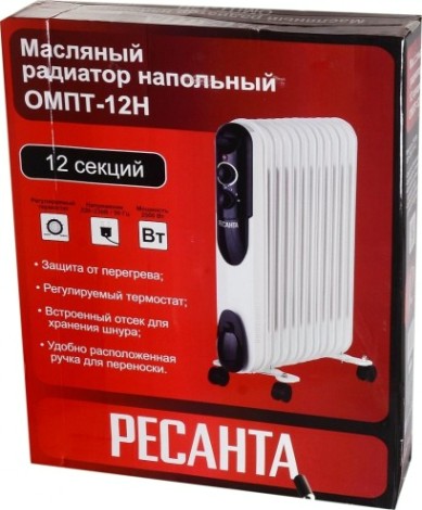 Обогреватель масляный Ресанта ОМПТ-12Н [67/3/5]