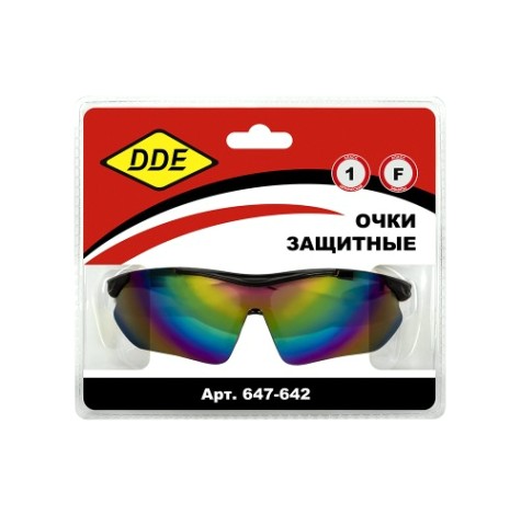 Очки защитные DDE 647-642 темные (радуга) Очки защитные DDE 647-642 темные (радуга)