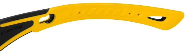 Очки защитные Denzel 89 192 открытые, поликарбонатные, желтая линза, 2х комп.д [89192]