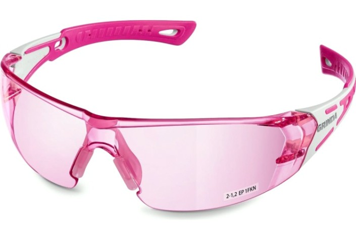 Очки защитные GRINDA 11059 розовые gr-7 двухкомпонентные дужки, открытого тип