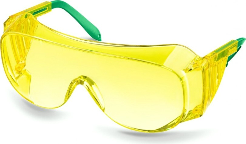Очки защитные KRAFTOOL ULTRA желтые, линза увеличенного размера [110462]