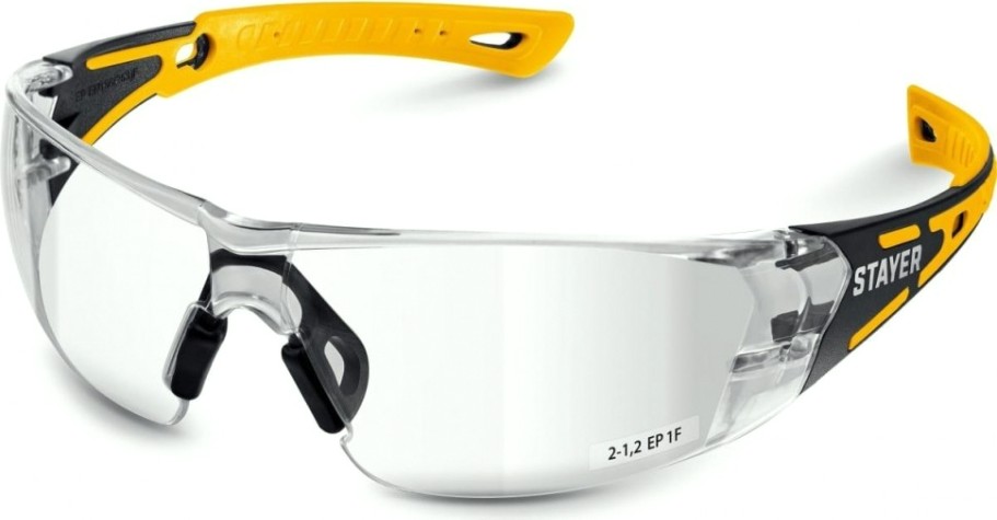 Очки защитные STAYER 110490 MX-9 прозрачные, двухкомпонентные дужки, открытого