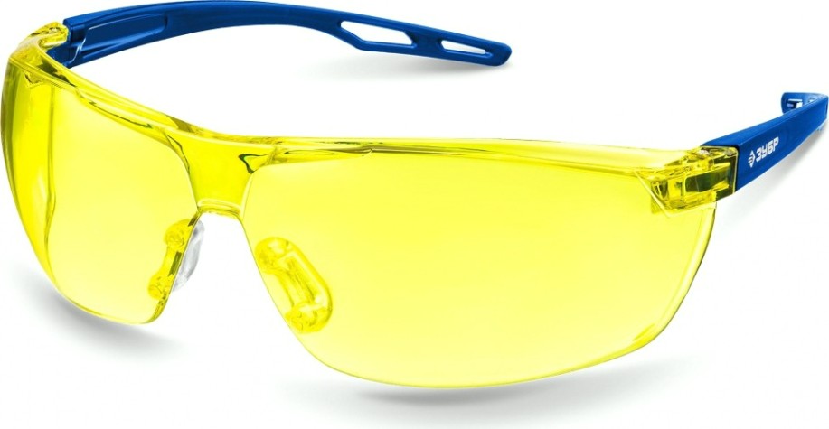 Очки защитные ЗУБР БОЛИД желтые, сферические линзы устойчивые к запотеванию [110486]