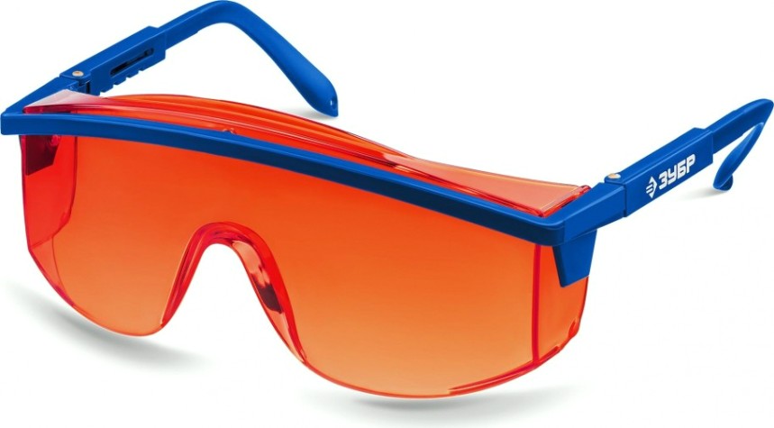 Очки защитные ЗУБР ПРОТОН красные, линза увеличенного размера [110483]