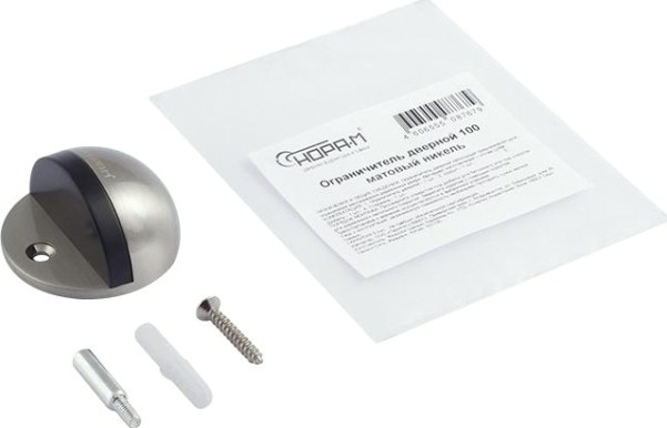 Ограничительный стопор НОРА-М 100 напольный "Матовый никель" [6496]