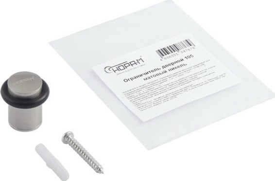 Ограничительный стопор НОРА-М 105 напольный "Матовый никель" [7249]