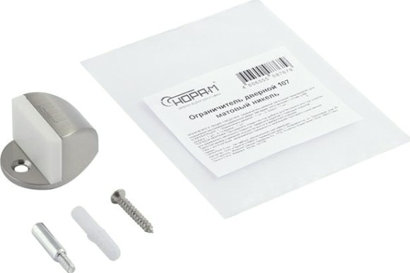 Ограничительный стопор НОРА-М 107 напольный "Матовый никель" [7263]