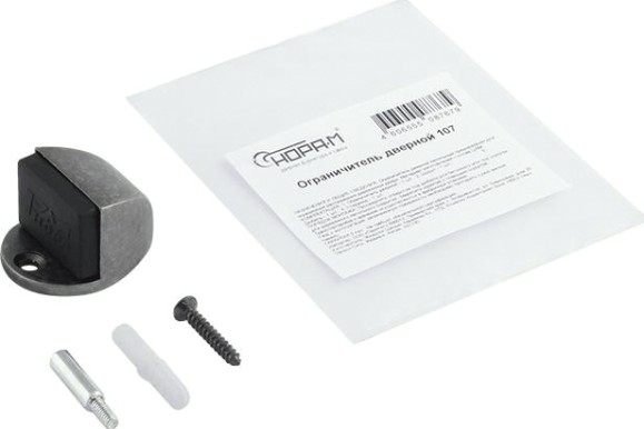 Ограничительный стопор НОРА-М 107 напольный "Застаренное серебро" [15160]