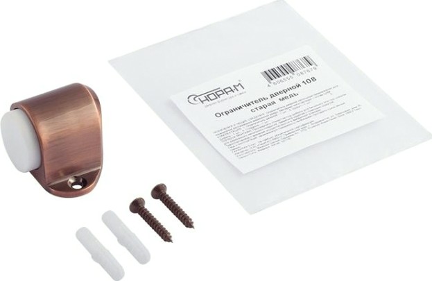 Ограничительный стопор НОРА-М 108 напольный "Старая медь" [7272]