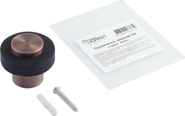 Ограничительный стопор НОРА-М 120 напольный "Старая медь" [16692]